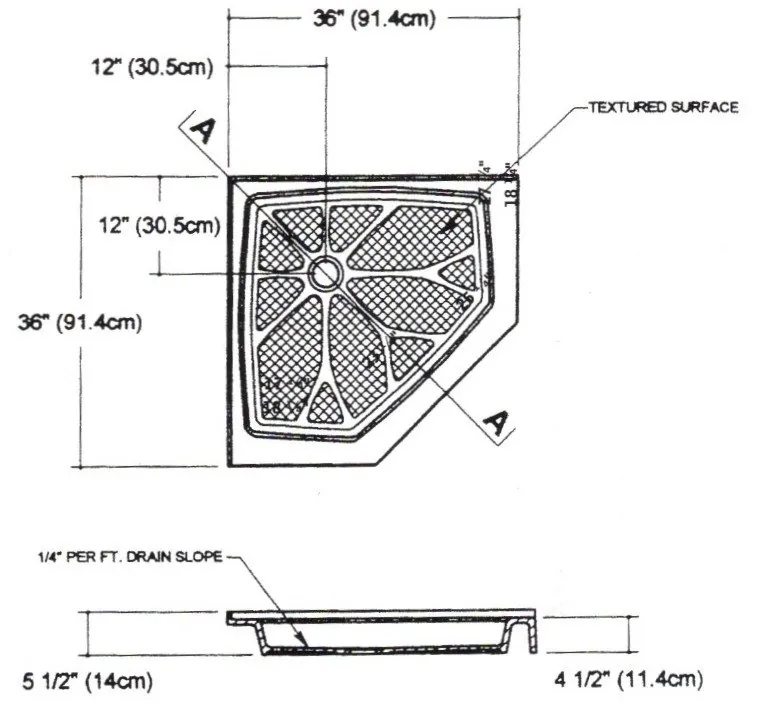 36-Neo Standard Shower Base