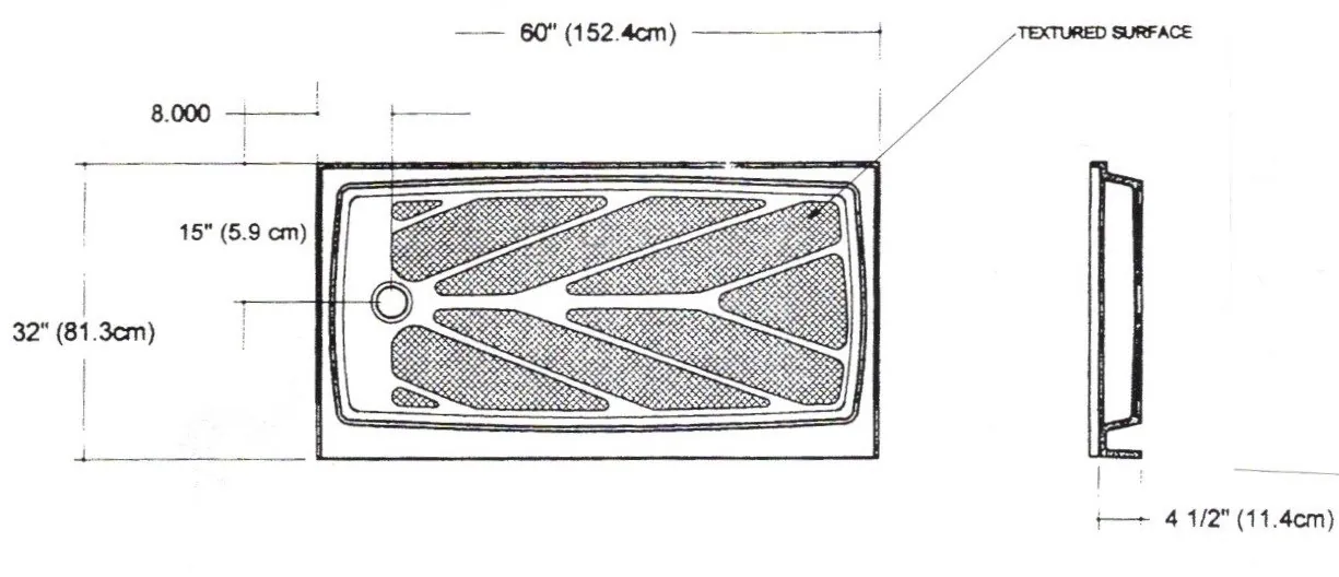 60x32LH Shower Bases
